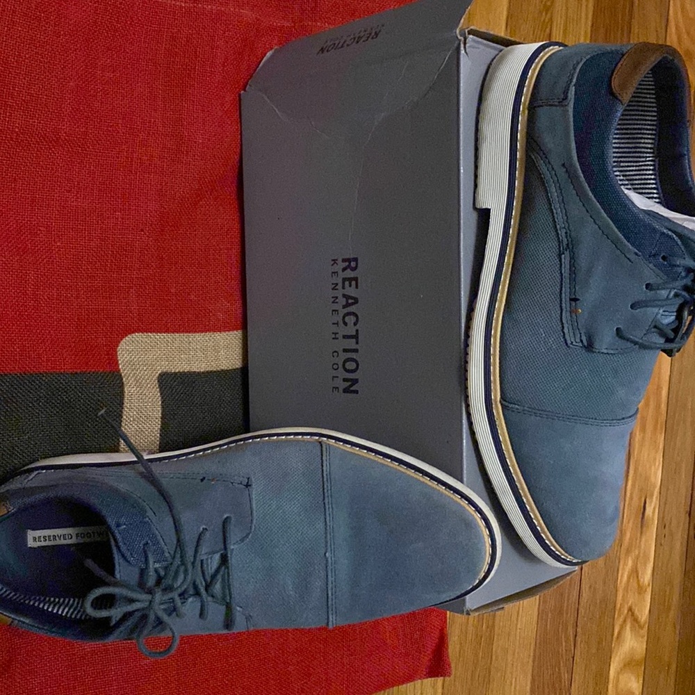 Light blue suede